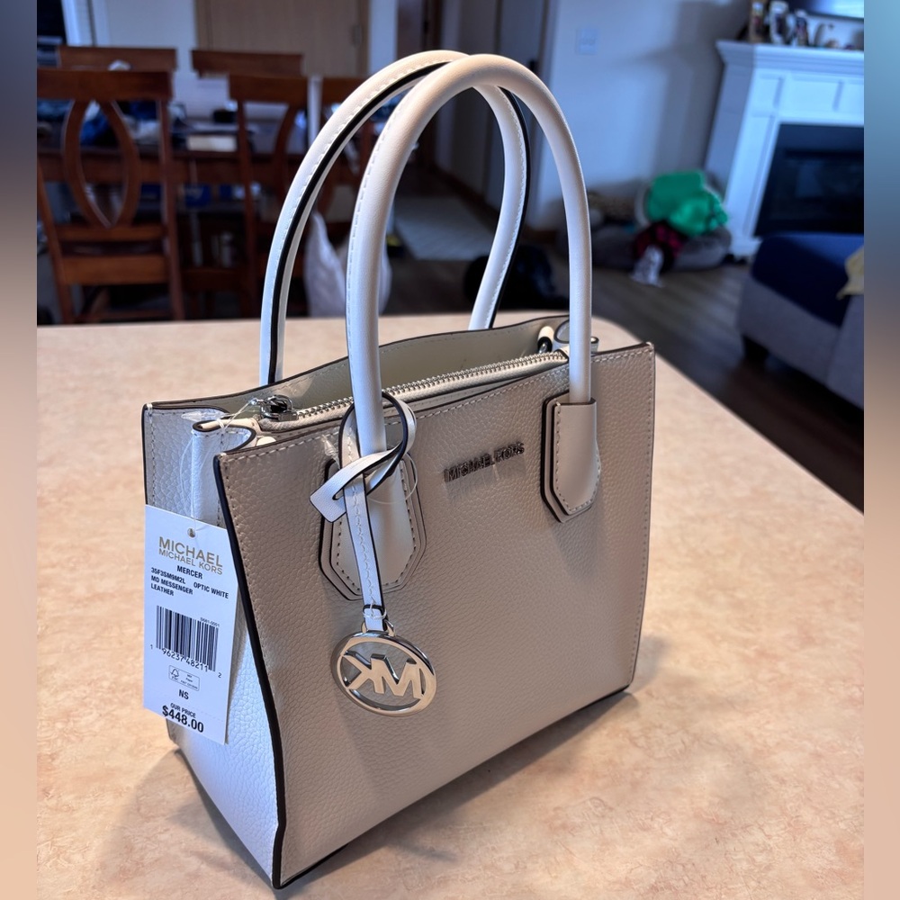 Michael Kors Optic White Purse with Silver Accents New With Tags